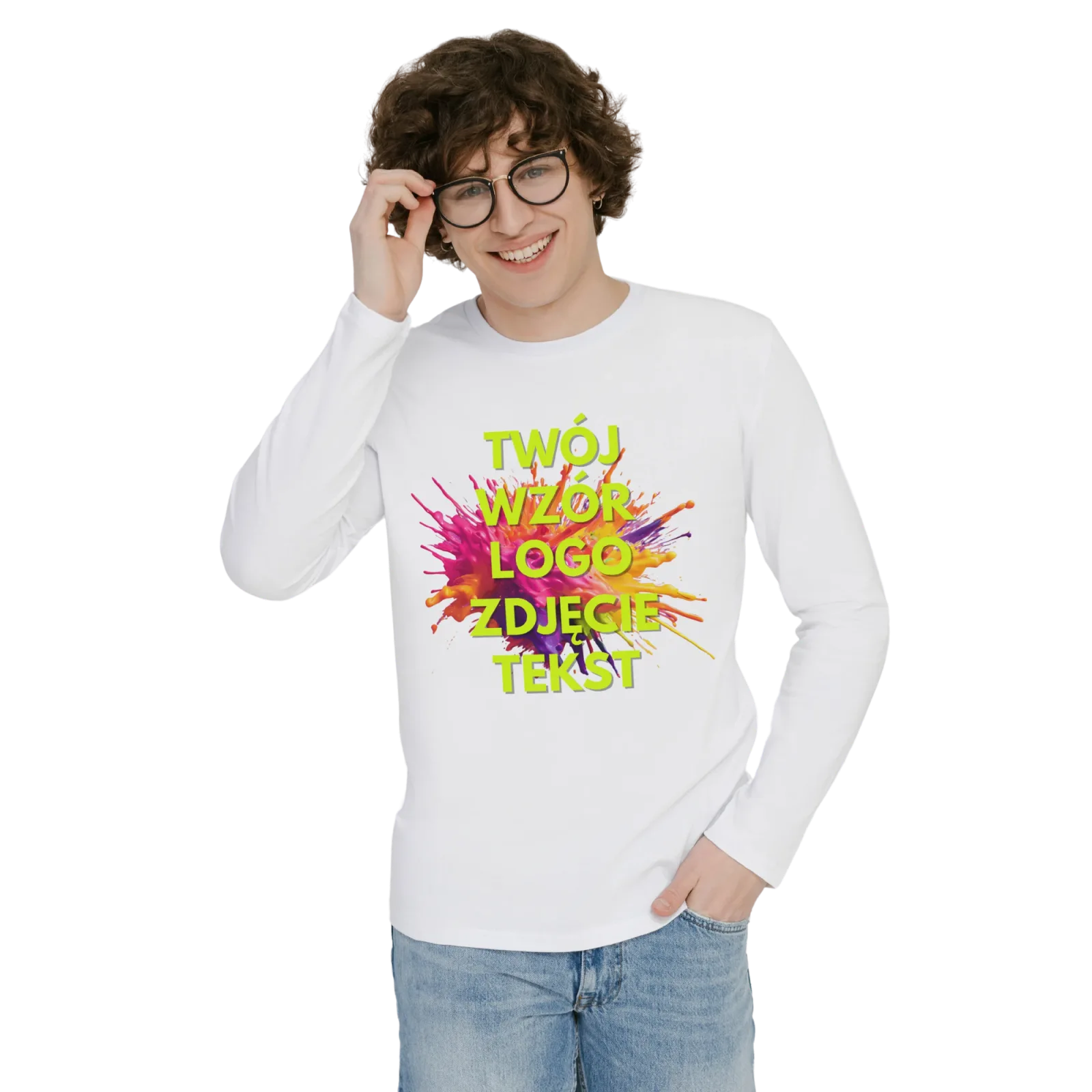 Longsleeve biały z własnym nadrukiem