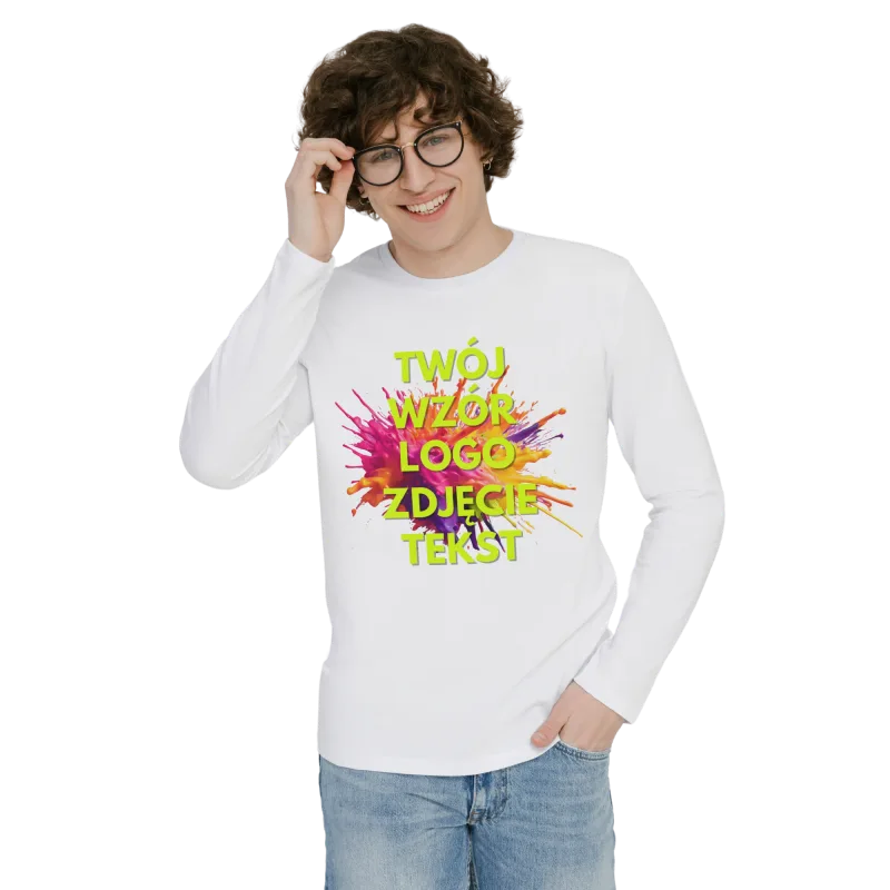 Longsleeve biały z własnym nadrukiem