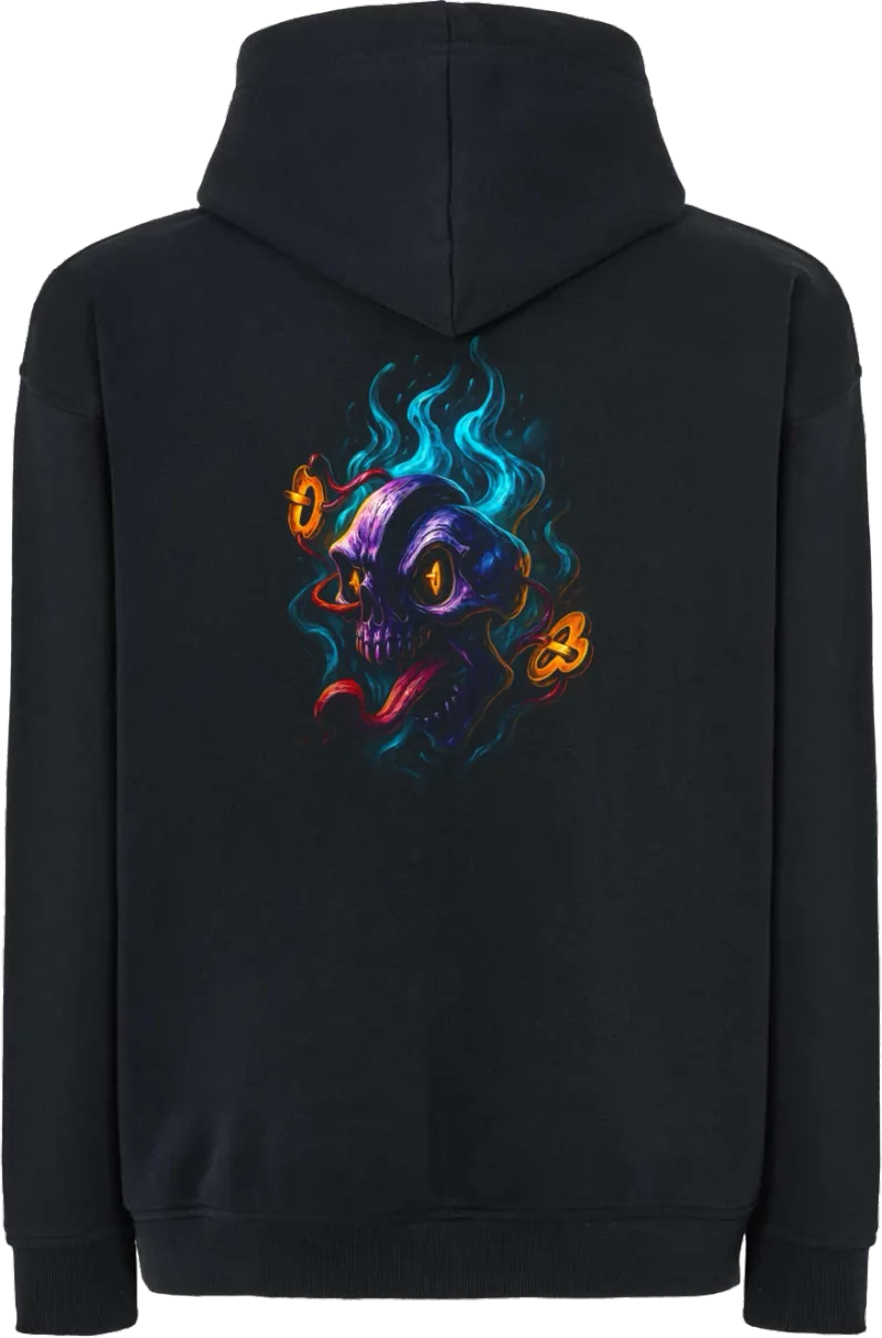 Acid Skull — bluza z kapturem oversize — tył