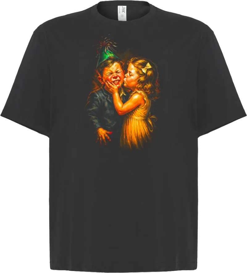 Party Kiss — koszulka oversize — przód