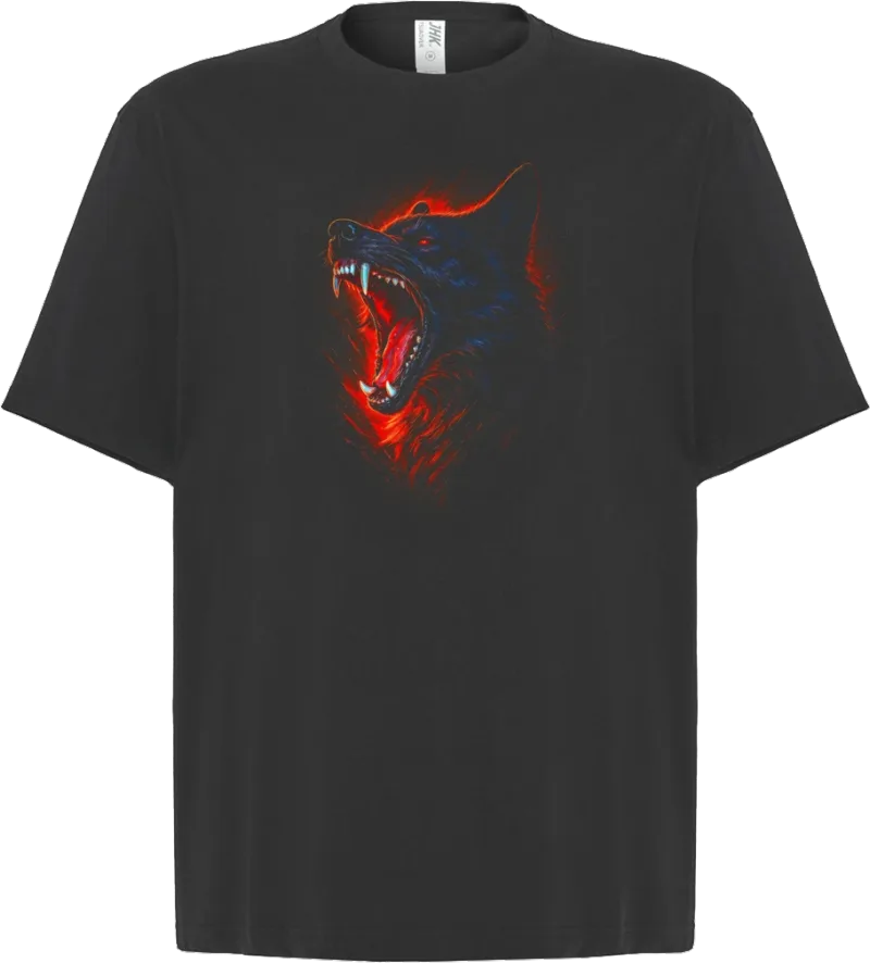 Red Wolf — koszulka oversize — przód