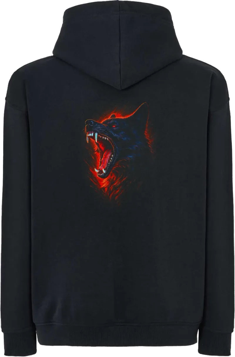 Red Wolf — bluza z kapturem oversize — tył