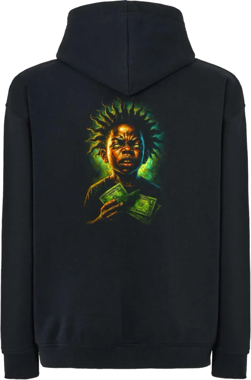 Cash Tears — bluza z kapturem oversize — tył