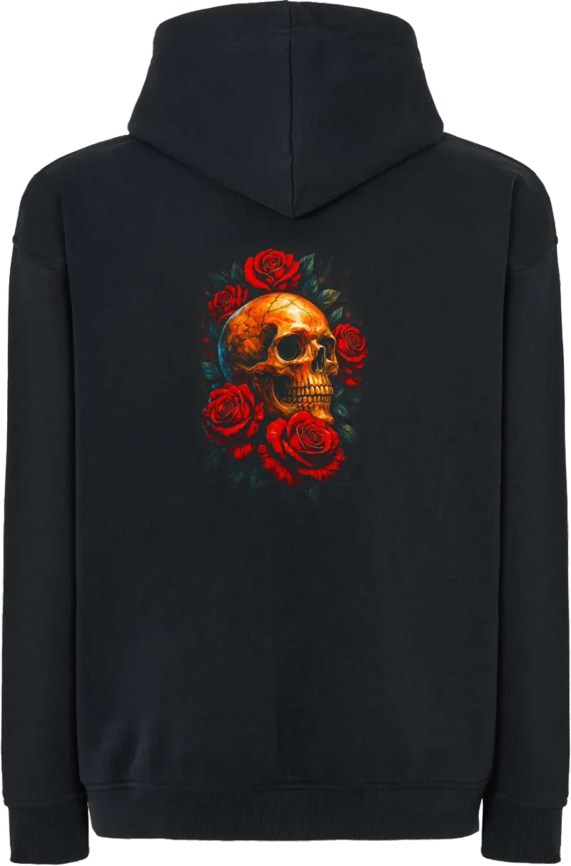 Skull & Roses — bluza z kapturem oversize — tył