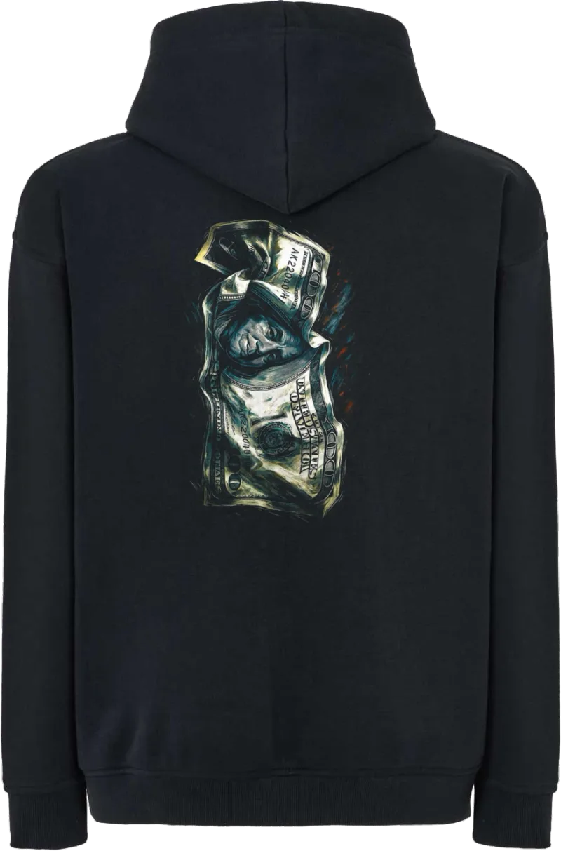 Crumpled Dollar — bluza z kapturem oversize — tył