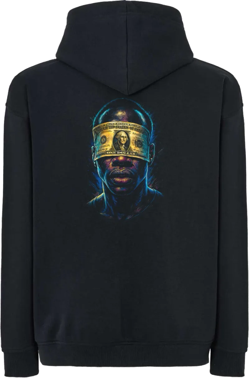 Blind Money — bluza z kapturem oversize — tył