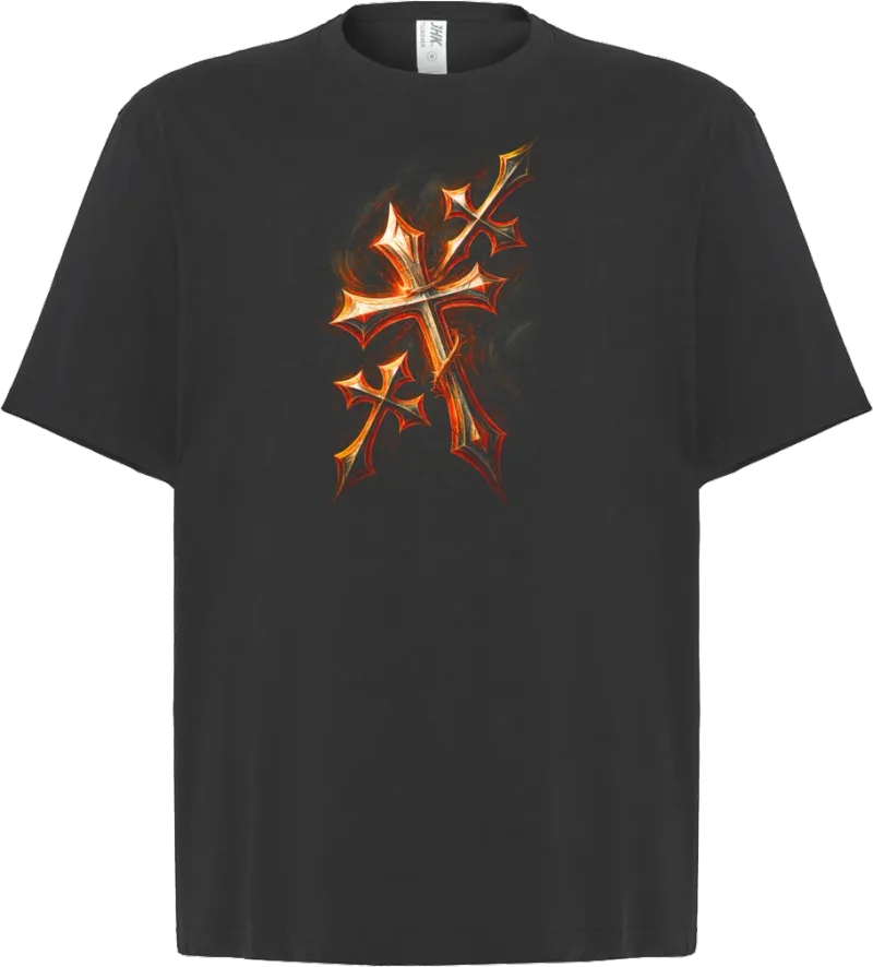 Gothic Cross — koszulka oversize — przód