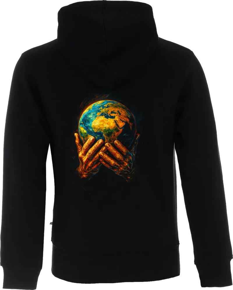 World in Hands — bluza rozpinana — tył