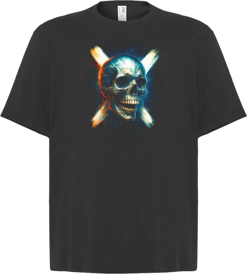 Skull X — koszulka oversize — przód