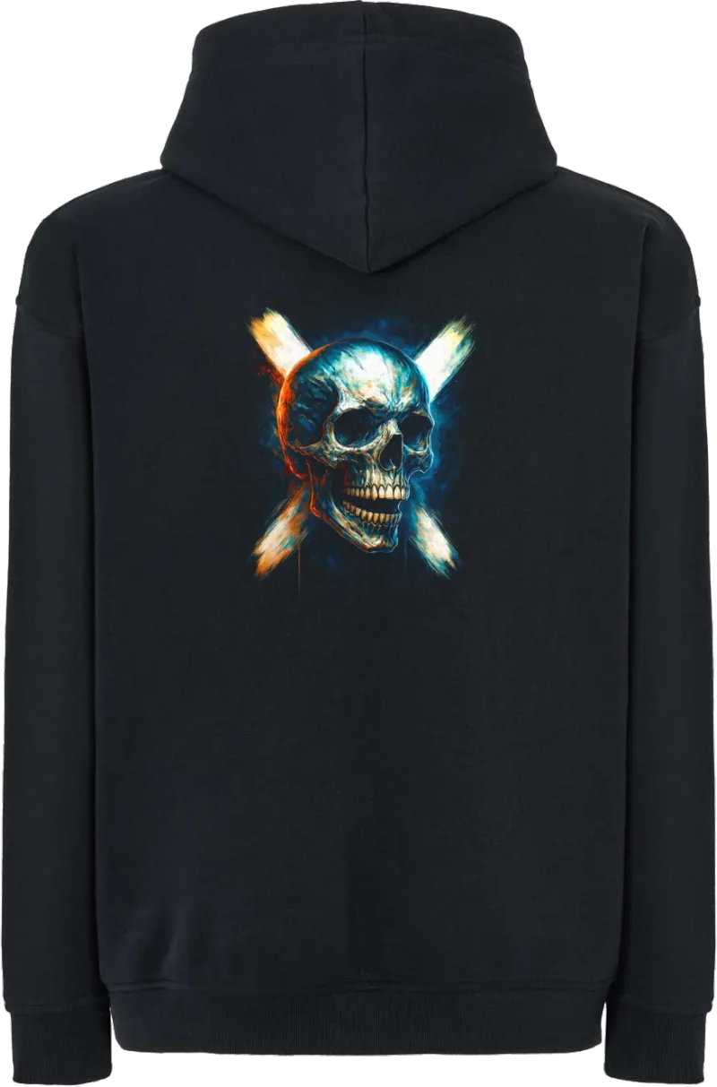 Skull X — bluza z kapturem oversize — tył
