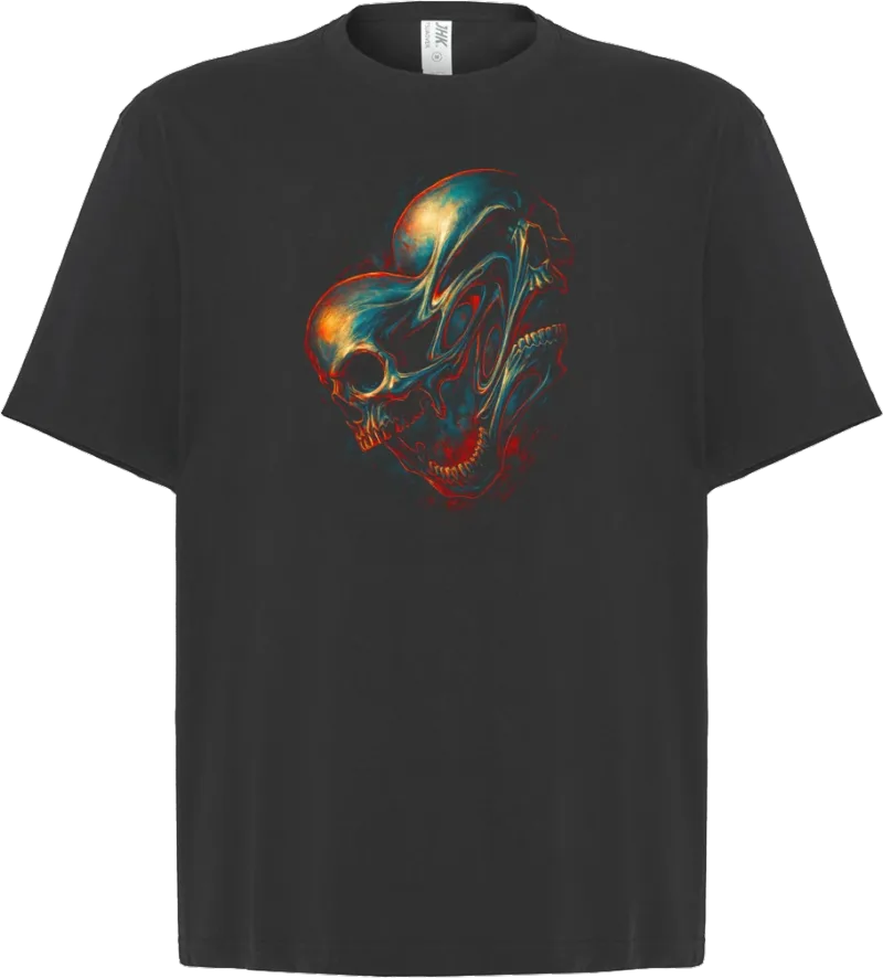 Alien Skull — koszulka oversize — przód