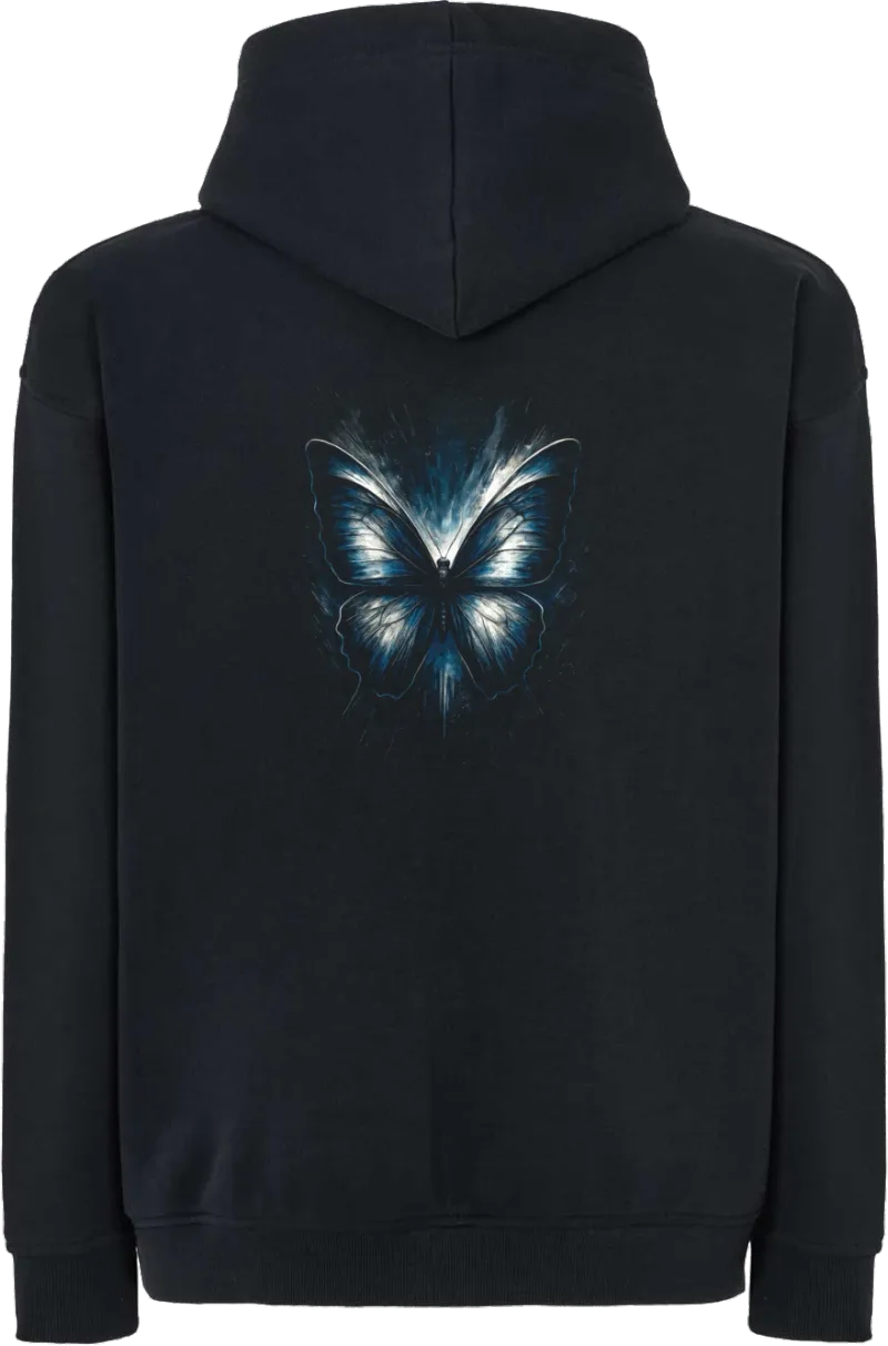 Night Butterfly — bluza z kapturem oversize — tył