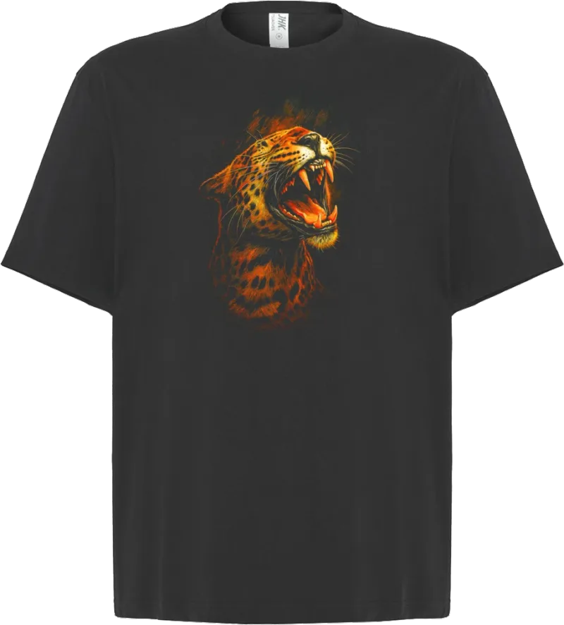 Leopard Roar — koszulka oversize — przód