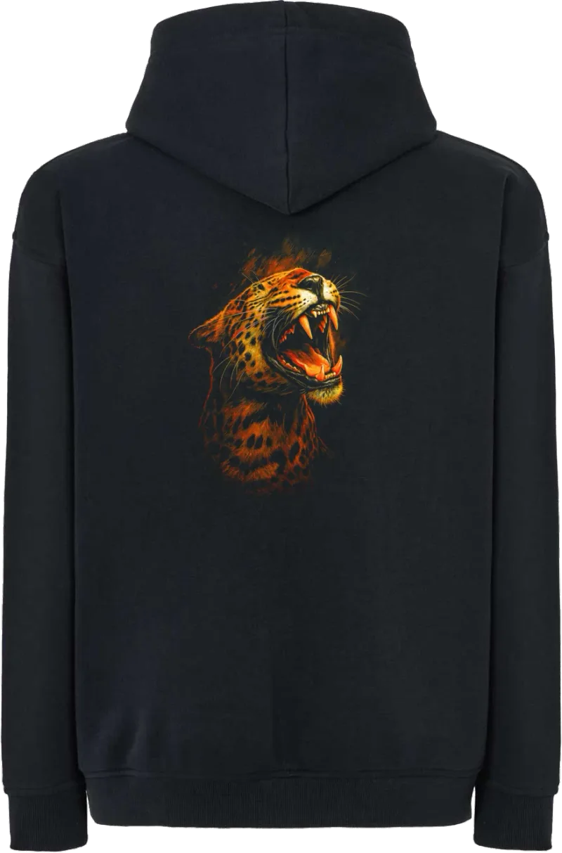 Leopard Roar — bluza z kapturem oversize — tył