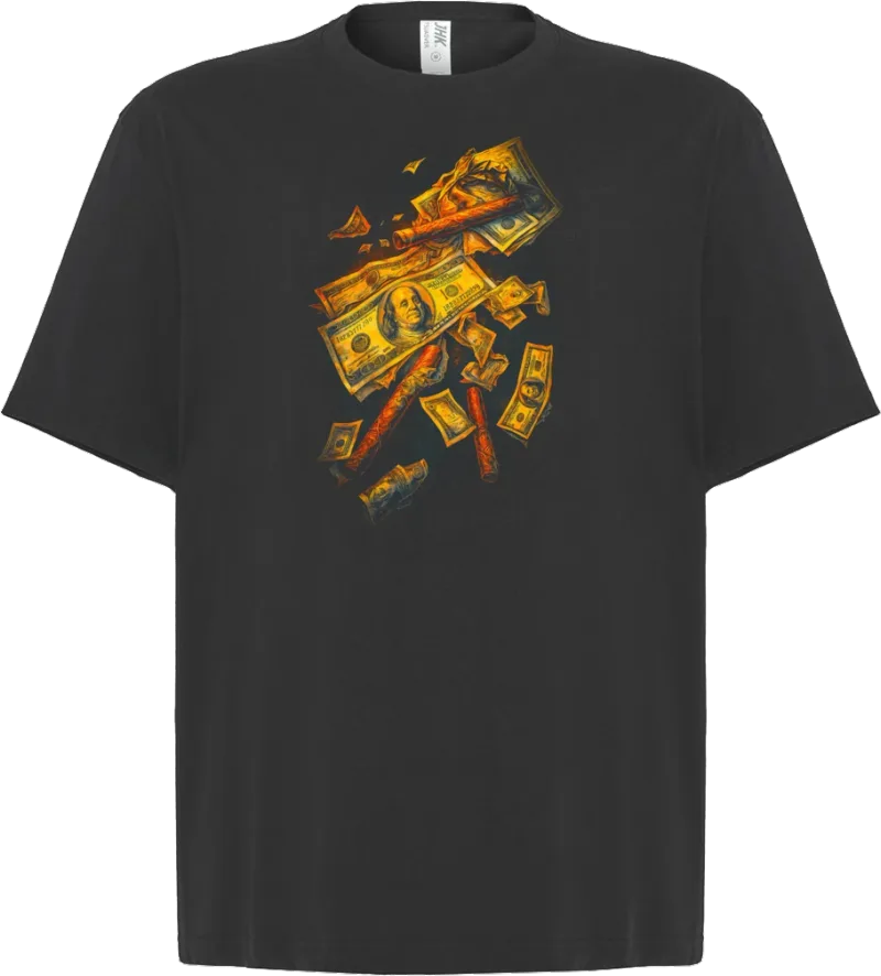 Cash & Cigars — koszulka oversize — przód