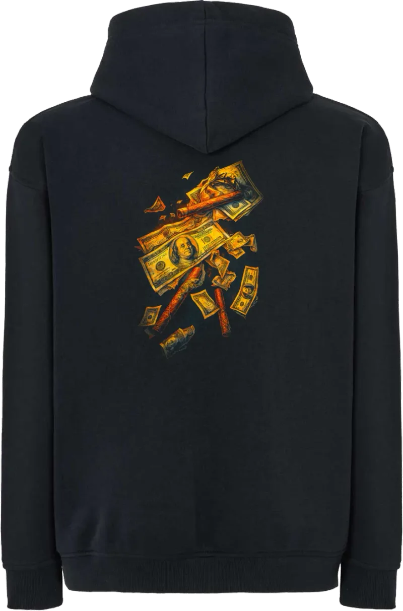 Cash & Cigars — bluza z kapturem oversize — tył