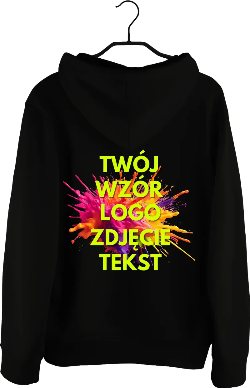 Bluza rozpinana z kapturem z nadrukiem przód i tył