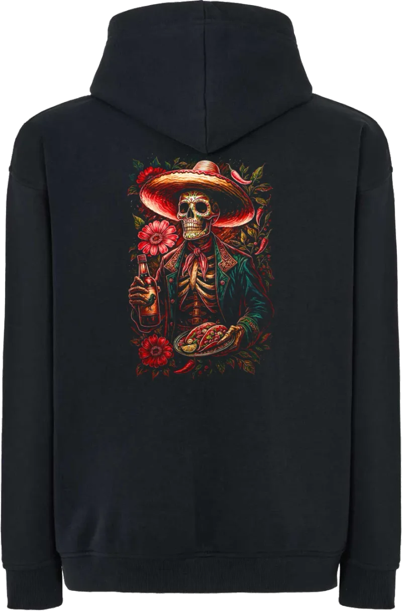 Mariachi Skeleton — bluza z kapturem oversize — tył