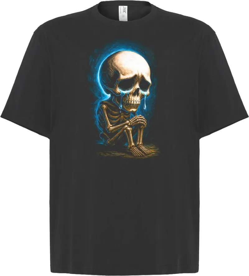 Crying Skeleton — koszulka oversize — przód