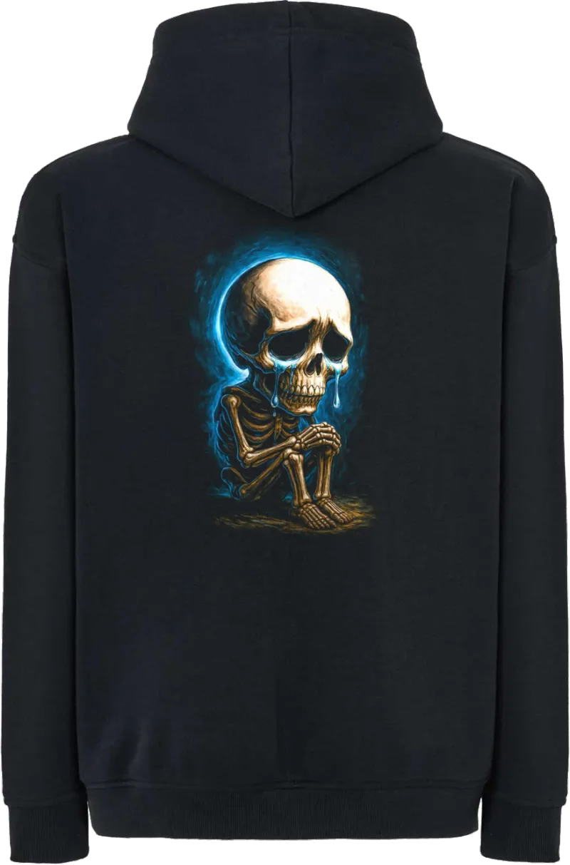 Crying Skeleton — bluza z kapturem oversize — tył
