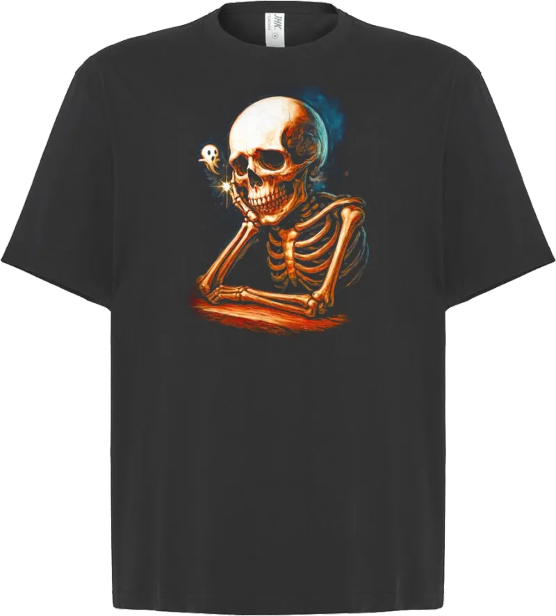Bored Skeleton — koszulka oversize — przód
