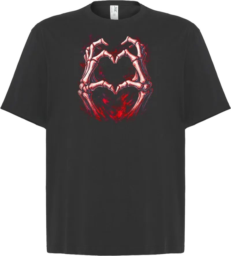 Bone Heart — koszulka oversize — przód