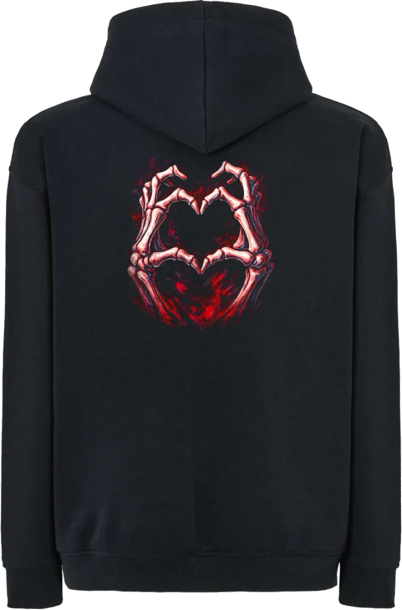 Bone Heart — bluza z kapturem oversize — tył