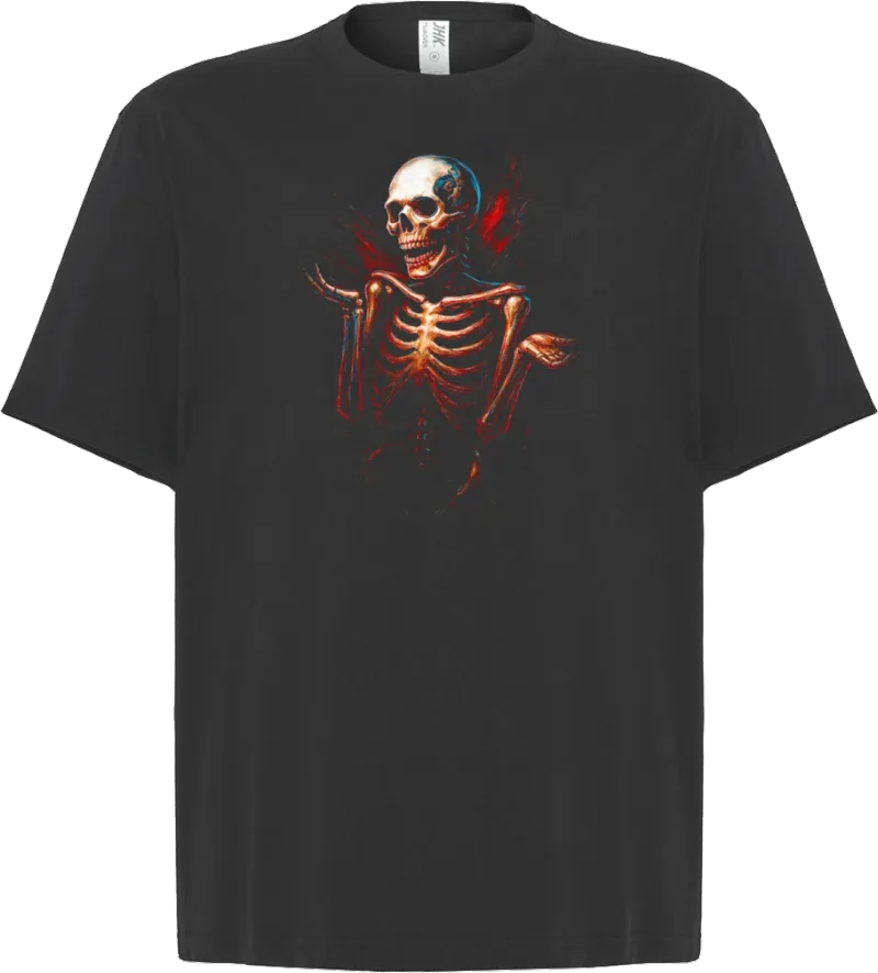 Shrug Skeleton — koszulka oversize — przód