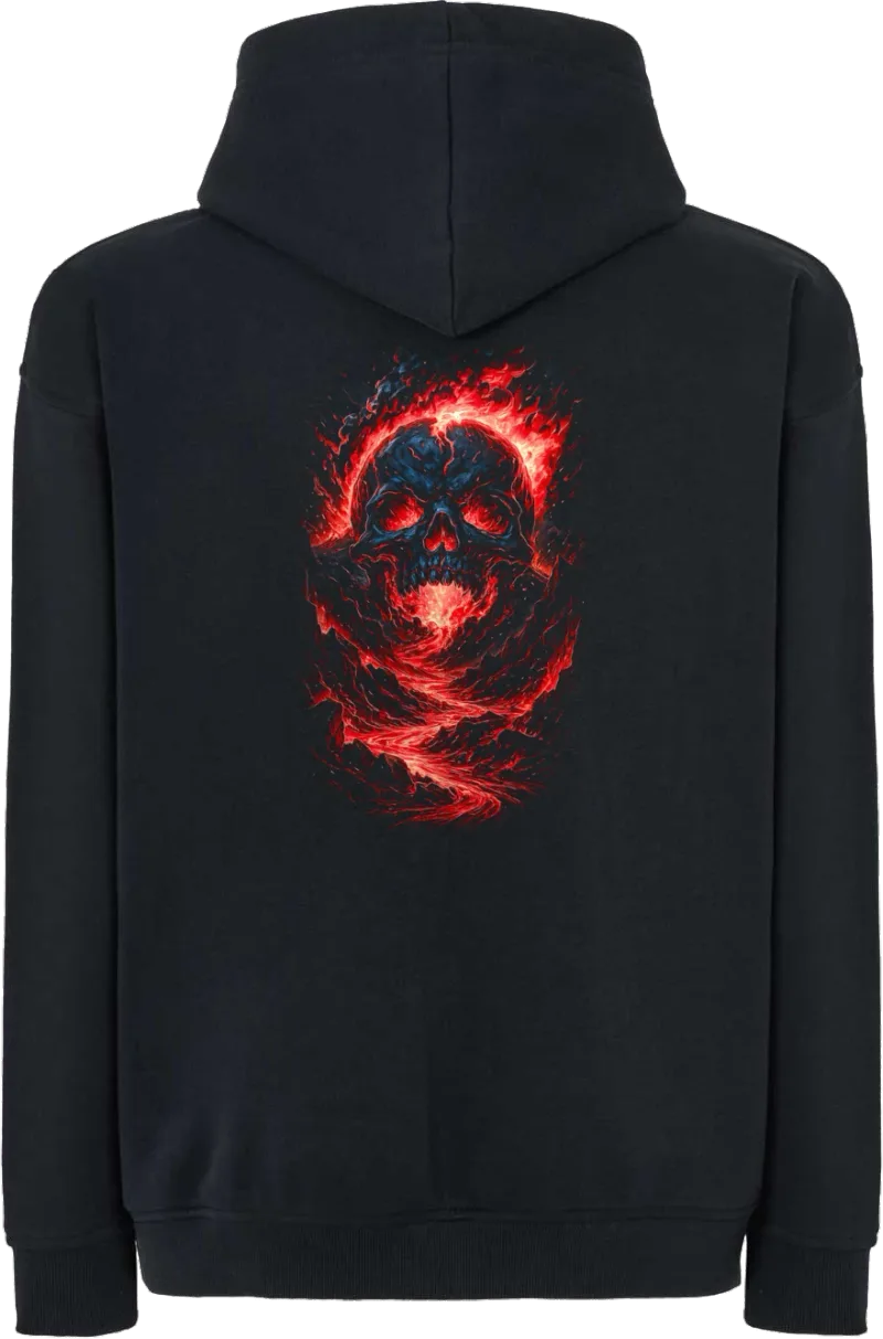 Red Skull Smoke — bluza z kapturem oversize — tył
