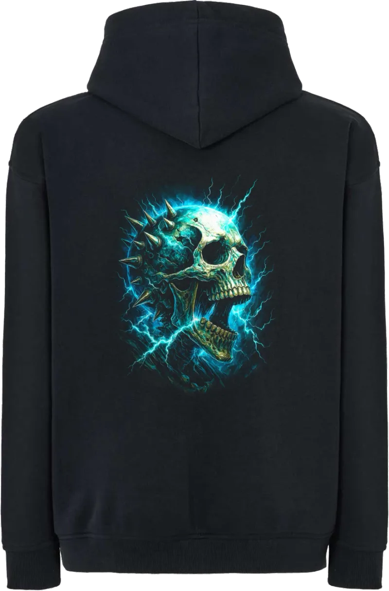 Thunder Skull — bluza z kapturem oversize — tył