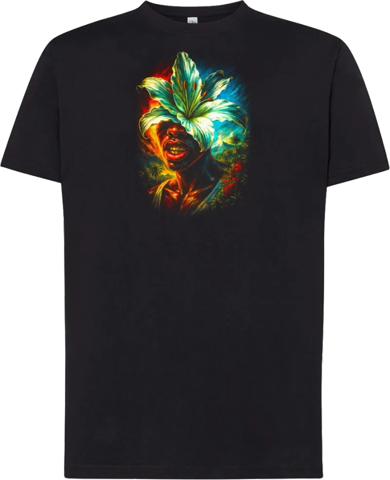 Jungle Lily — koszulka bawełniana 190g własny nadruk — v_czarny