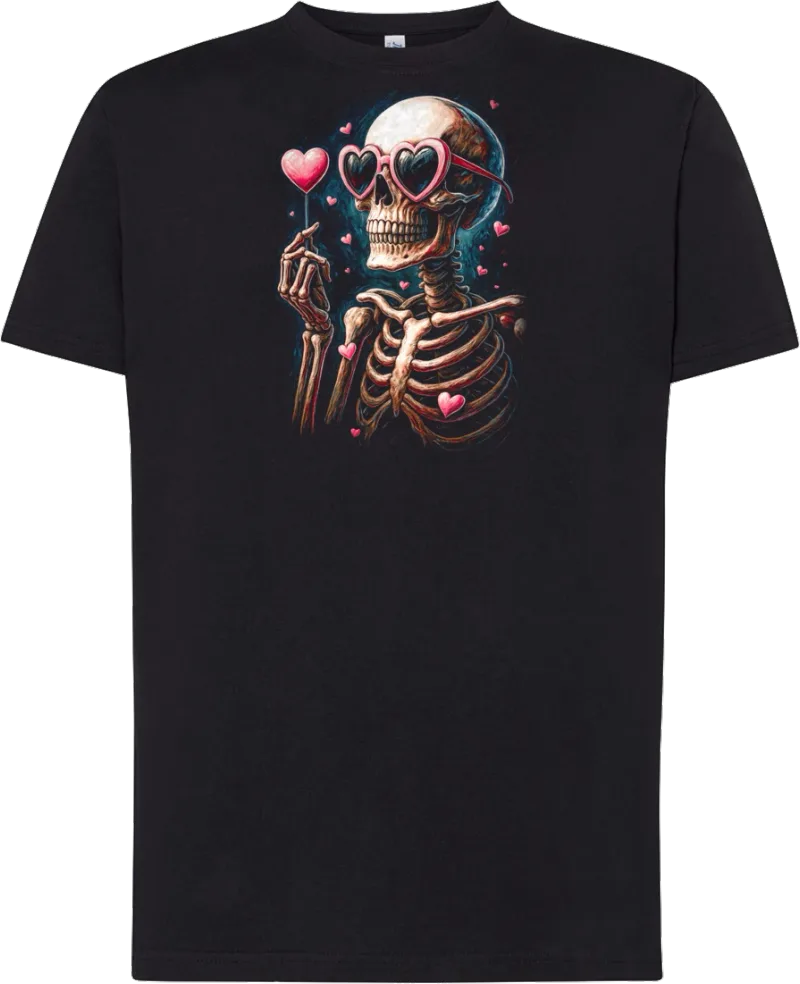 Love Skeleton — koszulka bawełniana 190g własny nadruk — v_czarny
