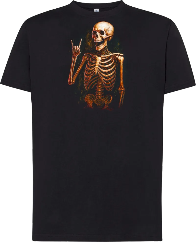 Rock On Skeleton — koszulka bawełniana 190g własny nadruk — v_czarny
